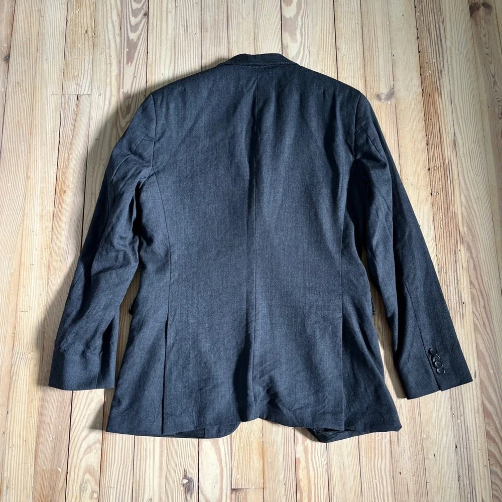 Banana Republic Blazer Mens 40R Charcoal Gray 100% Wool Tailored Fit Jacket